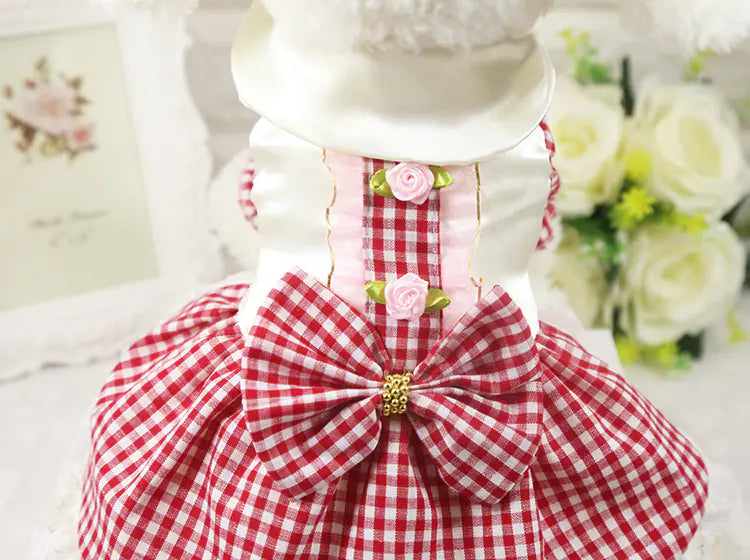 British Style Cotton Plaid Dog Clothes